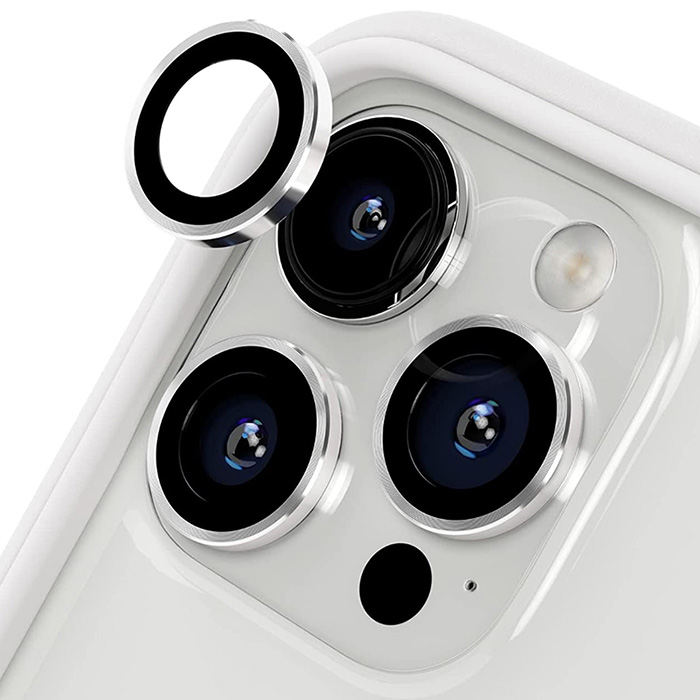 Protecteur De Caméra Arrière Pour IPhone 14 Pro/Pro Max - Verre Trempé 9H, Anneau Aluminium - Anti-rayures Et Chocs - 6